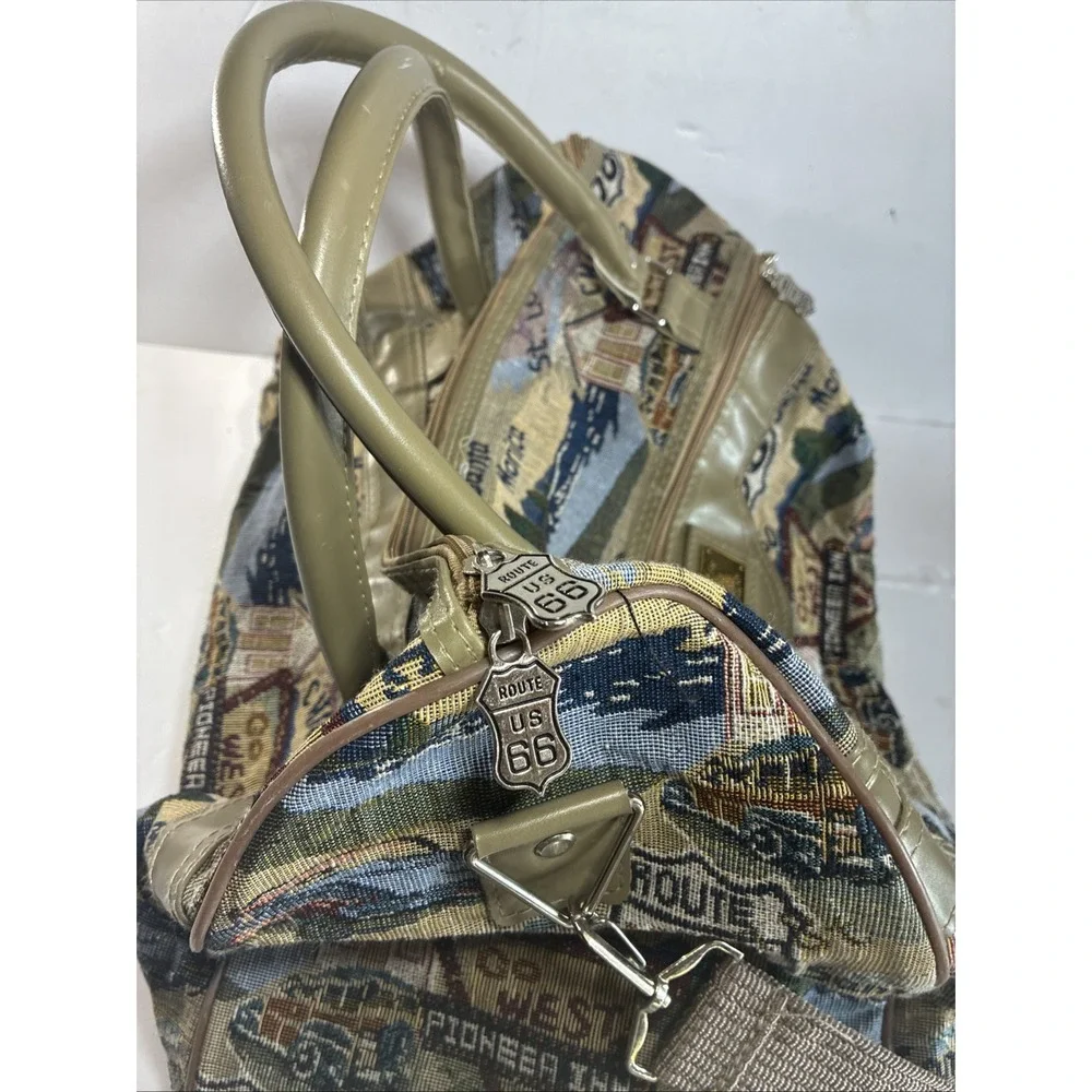 Vintage Pioneer Express Route 66 Tapestry Weekender Travel Bag